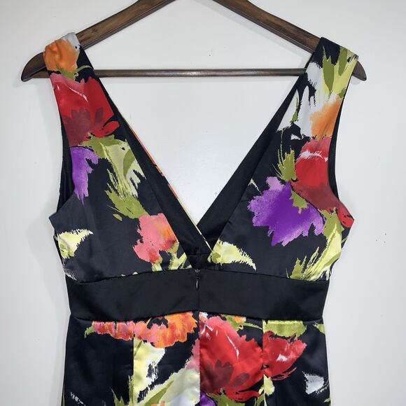 Twenty One Multicolor Floral Sleeveless Lined V-Neck Vacation Mini Women Dress M - Picture 5 of 11